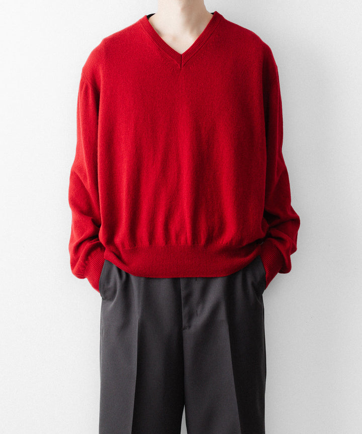 SUBLATIONS サブレーションズのCASHMERE V-NECK KNITのRED 公式通販サイトsession福岡セレクトショップ