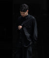 【KANEMASA PHIL.】HIGH GAUGE MILLED WOOL STRIPE SHIRTS - BLACK SP