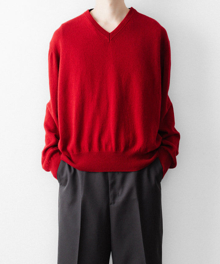 SUBLATIONS サブレーションズのCASHMERE V-NECK KNITのRED 公式通販サイトsession福岡セレクトショップ