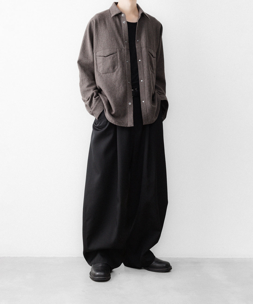 OPPOSE DUALITY-オポーズデュアリティのOFFICER SHIRT YAKのBROWN公式通販サイトsession福岡セレクトショップ