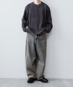 画像をギャラリービューアに読み込む, 【CODA】FADED BLACK AGING DAMAGED LONG SLEEVE WAFFLE TOPS - FADED BLACK
