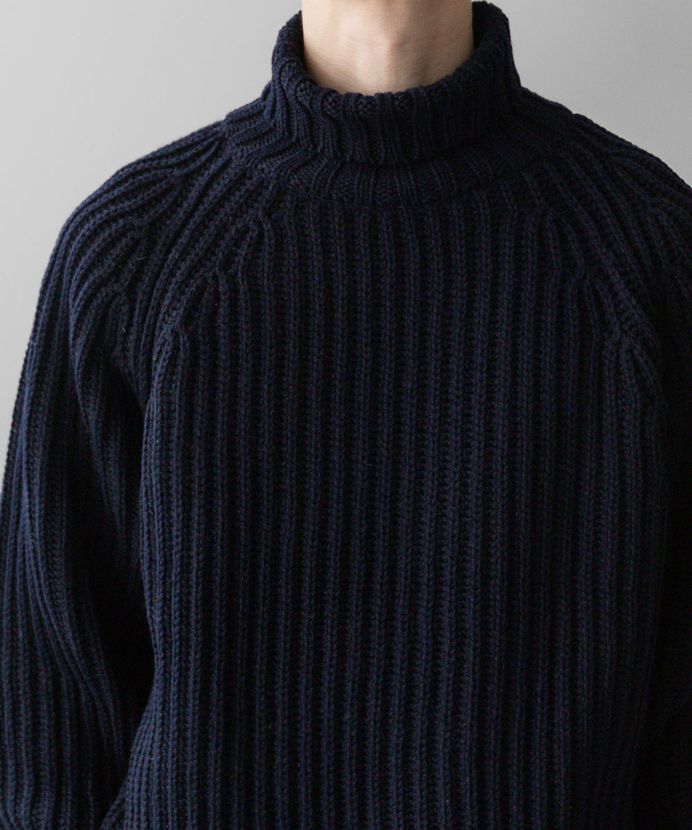 INTÉRIM(インテリム)の23AWコレクション60s 3GG RAGLAN FISHERMAN SWEATER TURTLEのNAVY sessionセッション福岡セレクトショップ 公式通販サイト
