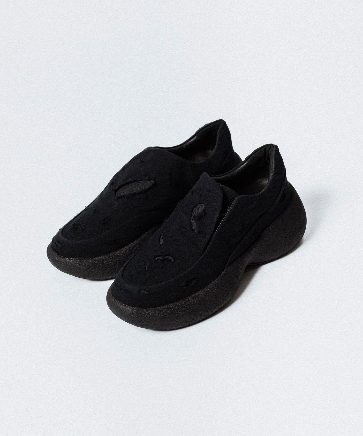 VEIN ヴェインのCOTTON JERSEY x RIPSTOP OVAL SOLE TRAINER - BLACKの公式通販サイトsession福岡セレクトショップ