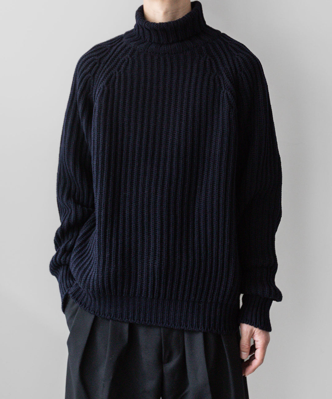 INTÉRIM(インテリム)の23AWコレクション60s 3GG RAGLAN FISHERMAN SWEATER TURTLEのNAVY sessionセッション福岡セレクトショップ 公式通販サイト