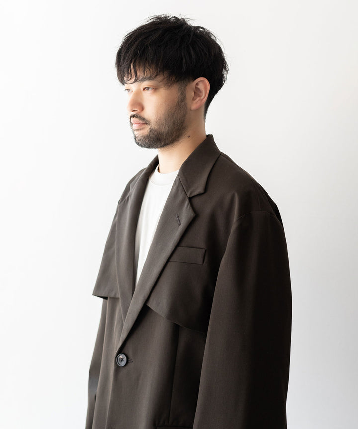 【stein】OVERSIZED LAPELED COMBINATION JACKET - MILITARY KHAKI シュタイン23aw sessionセッション福岡セレクトショップ 公式通販サイト