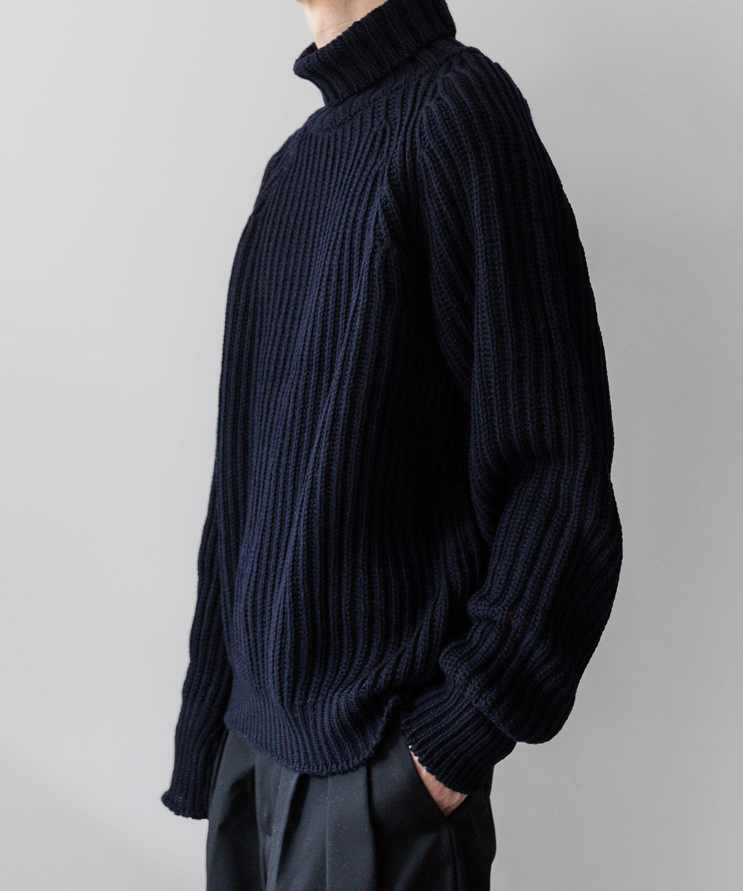 INTÉRIM(インテリム)の23AWコレクション60s 3GG RAGLAN FISHERMAN SWEATER TURTLEのNAVY sessionセッション福岡セレクトショップ 公式通販サイト