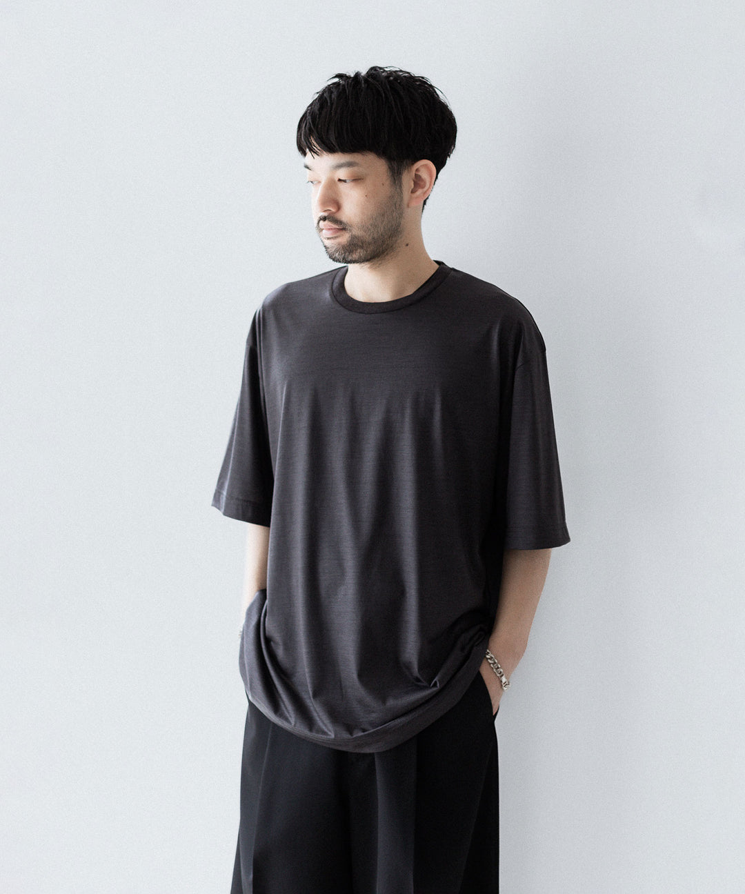 KANEMASA PHIL. カネマサフィル 36G WOOL S/S TEEのCHARCOAL 公式通販サイトsession福岡セレクトショップ