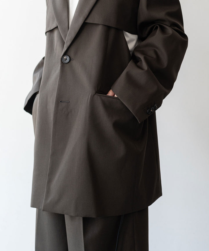 【stein】OVERSIZED LAPELED COMBINATION JACKET - MILITARY KHAKI シュタイン23aw sessionセッション福岡セレクトショップ 公式通販サイト