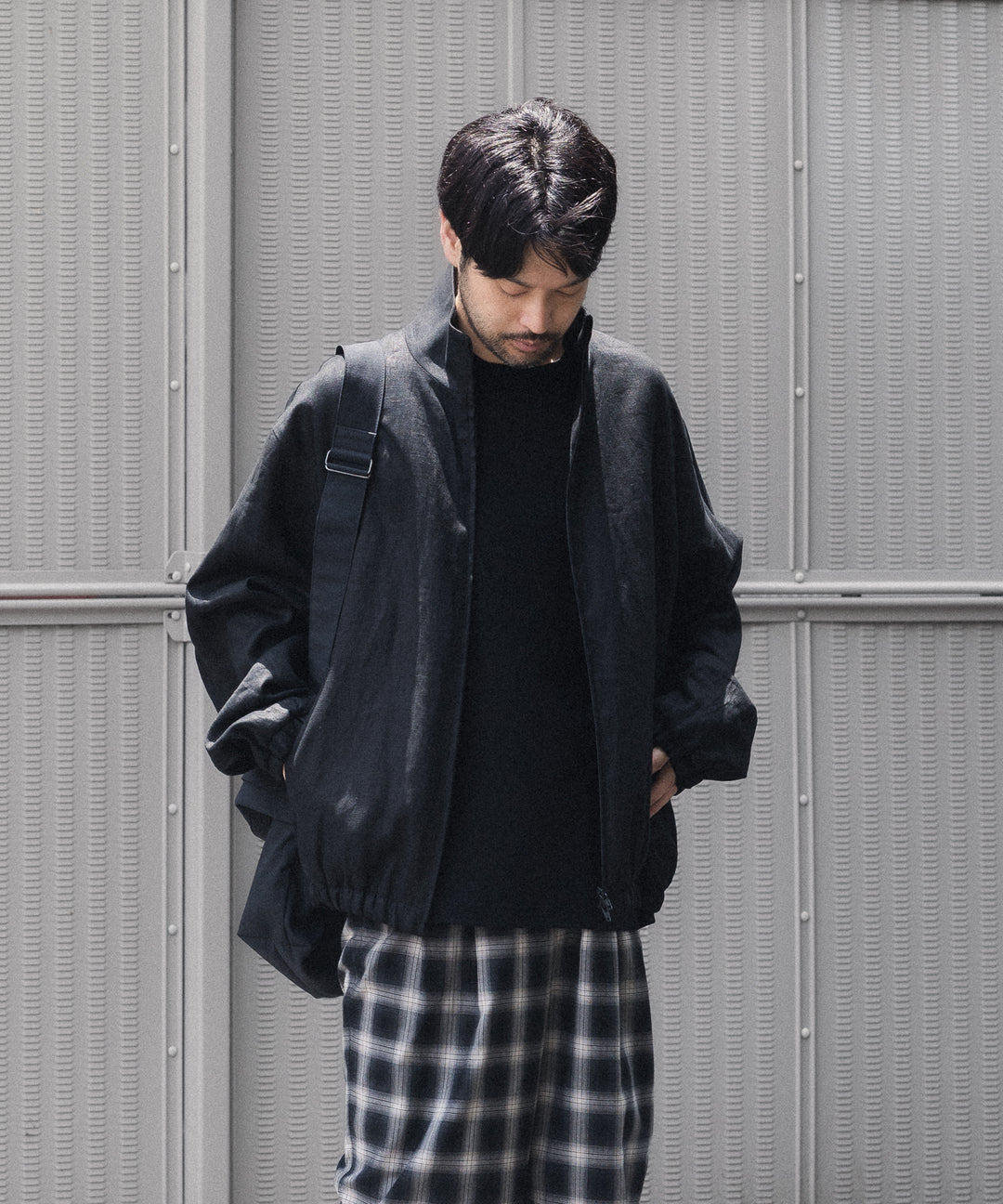 ssstein(シュタイン)の LIGHT LINEN SHIRRED LIGHT ZIP JACKET - BLACKの公式通販サイトsession福岡セレクトショップ