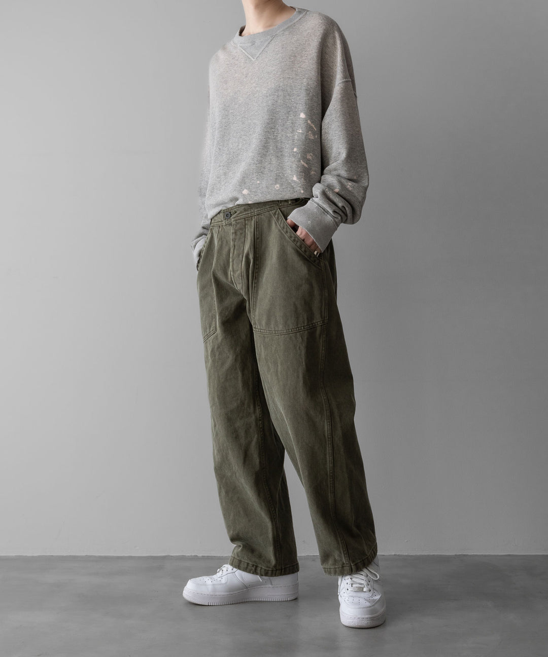 INTÉRIM(インテリム)のUSED WASHED HEAVY PIMA TWILL FRENCH AIR FORCE MECHANIC PANTS - U.OLIVEの公式通販サイトsession福岡セレクトショップ