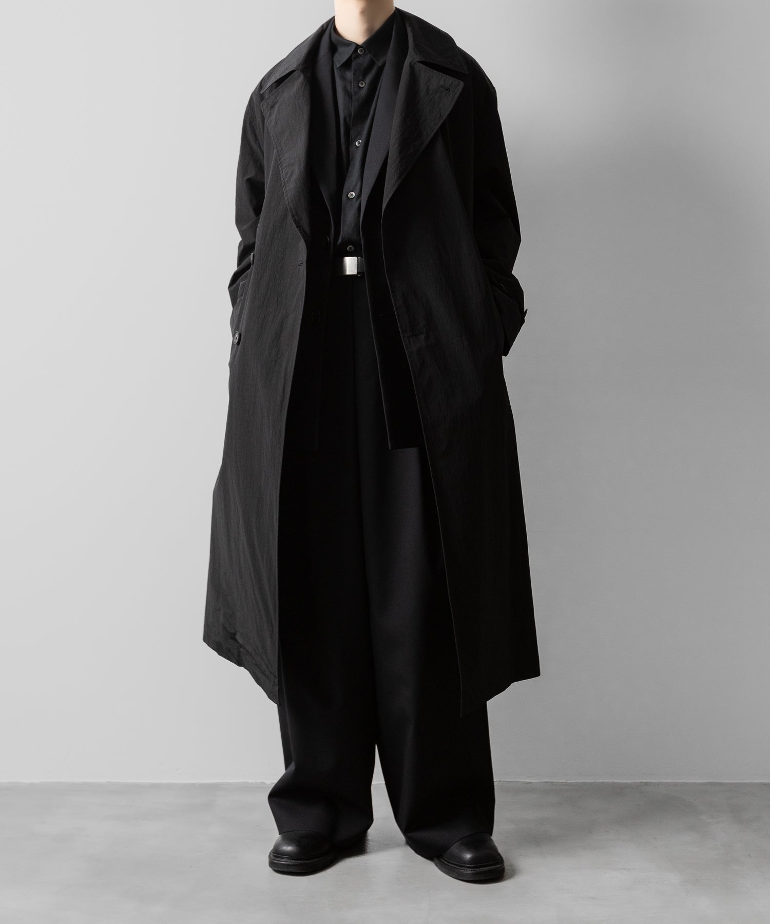 ssstein(シュタイン)のWINDPROOF NYLON DOUBLE BREASTED COAT - BLACK 公式通販サイトsession福岡セレクトショップ