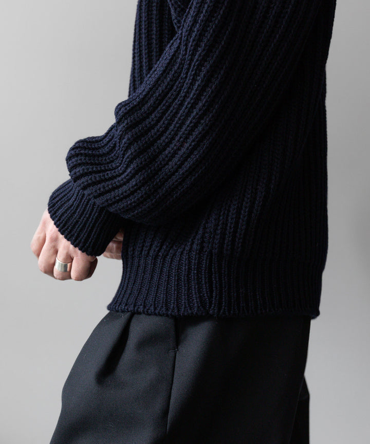 INTÉRIM(インテリム)の23AWコレクション60s 3GG RAGLAN FISHERMAN SWEATER TURTLEのNAVY sessionセッション福岡セレクトショップ 公式通販サイト