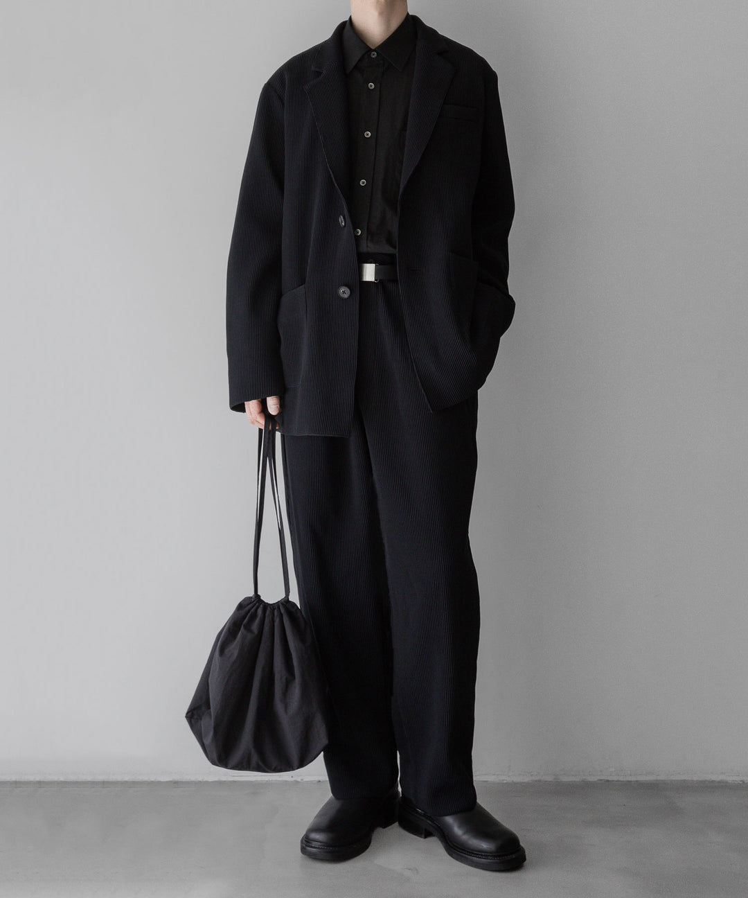 【stein】ssstein シュタインのOVERSIZED GRADATION PLEATS JACKETのBLACK　 公式通販サイトsession福岡セレクトショップ