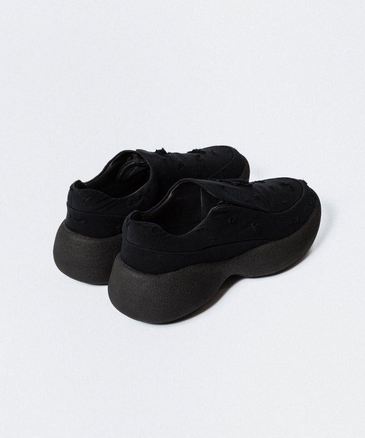 VEIN ヴェインのCOTTON JERSEY x RIPSTOP OVAL SOLE TRAINER - BLACKの公式通販サイトsession福岡セレクトショップ