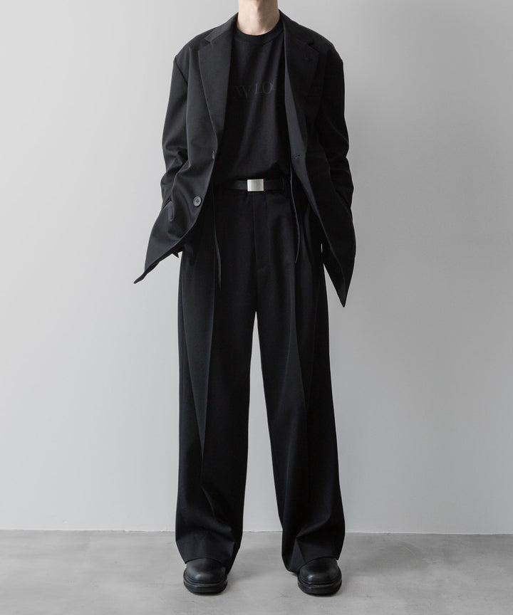 ssstein(シュタイン)の24AWコレクション LONG WIDE TROUSERS (2/90 WOOL GABARDINE) - BLACK 公式通販サイトsession福岡セレクトショップ