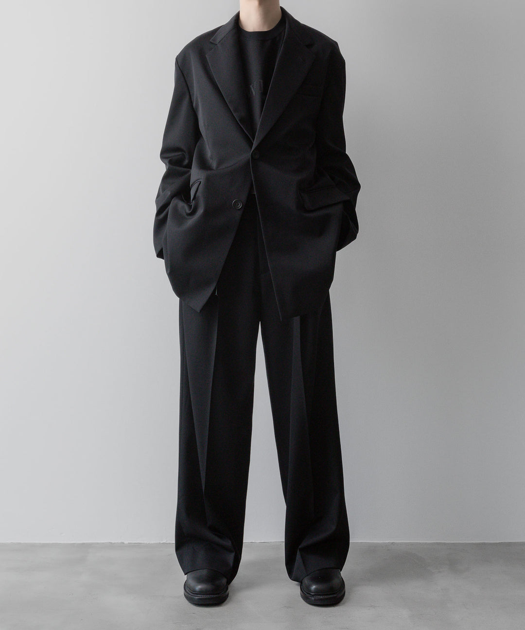 ssstein(シュタイン)の24AWコレクション LONG WIDE TROUSERS (2/90 WOOL GABARDINE) - BLACK 公式通販サイトsession福岡セレクトショップ
