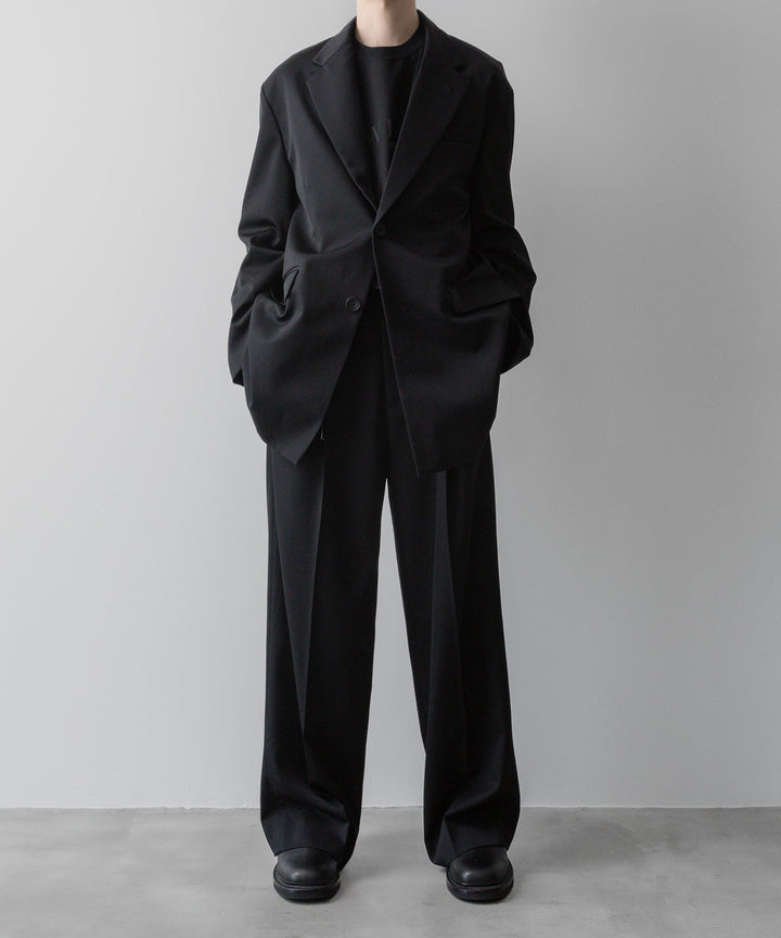 ssstein(シュタイン)の24AWコレクション LONG WIDE TROUSERS (2/90 WOOL GABARDINE) - BLACK 公式通販サイトsession福岡セレクトショップ