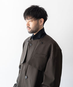 【stein】OVERSIZED LAPELED COMBINATION JACKET - MILITARY KHAKI シュタイン23aw sessionセッション福岡セレクトショップ 公式通販サイト