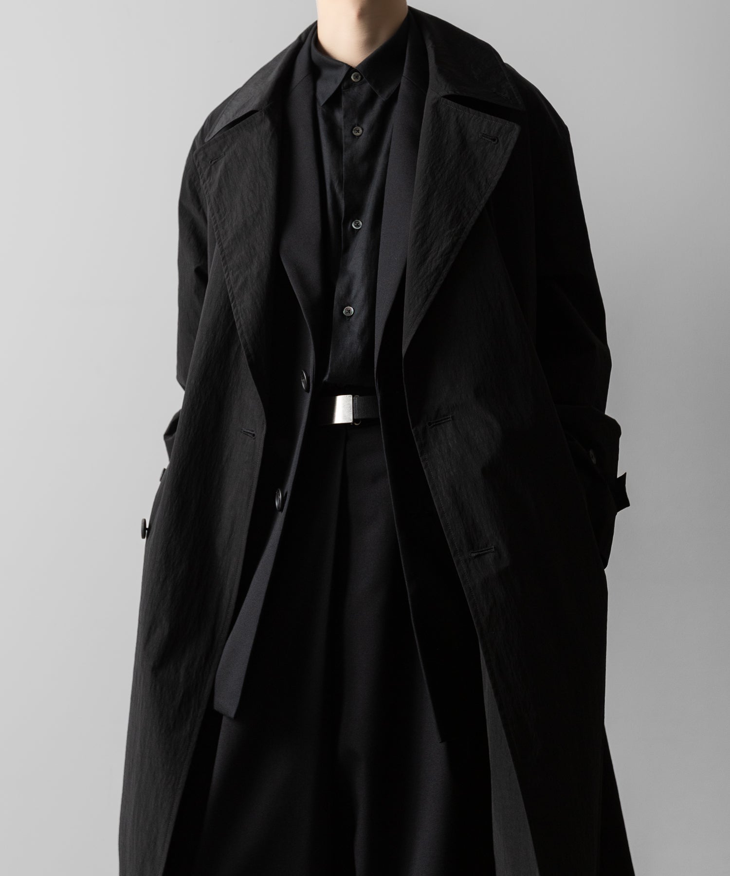 ssstein(シュタイン)のWINDPROOF NYLON DOUBLE BREASTED COAT - BLACK 公式通販サイトsession福岡セレクトショップ