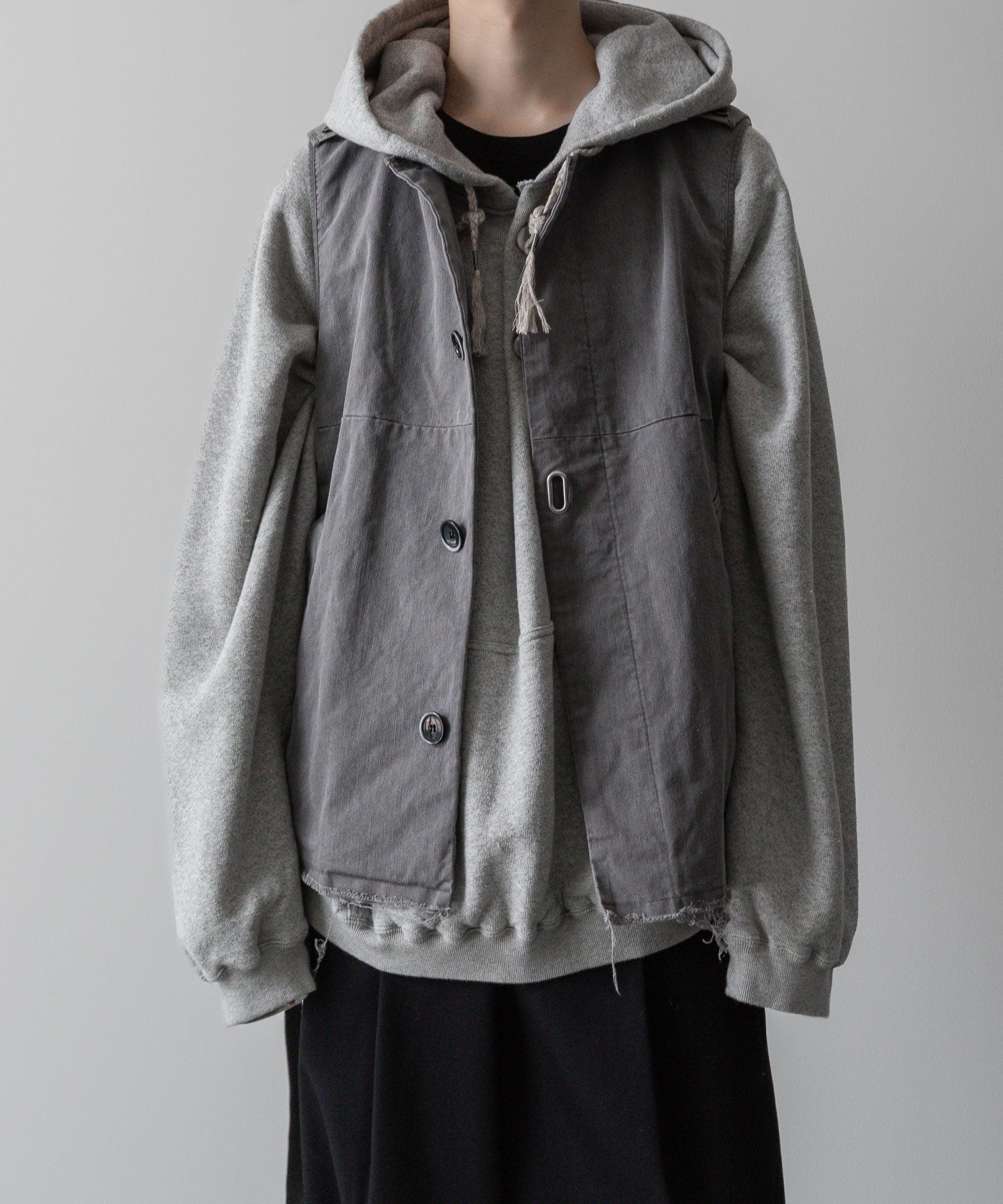 Fujimoto フジモトのSPRAYED DEEP TUCK HOODIE "OID FABRIC" - GRAYの公式通販サイトsession福岡セレクトショップ