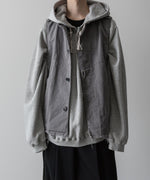 画像をギャラリービューアに読み込む, Fujimoto フジモトのSPRAYED DEEP TUCK HOODIE &quot;OID FABRIC&quot; - GRAYの公式通販サイトsession福岡セレクトショップ
