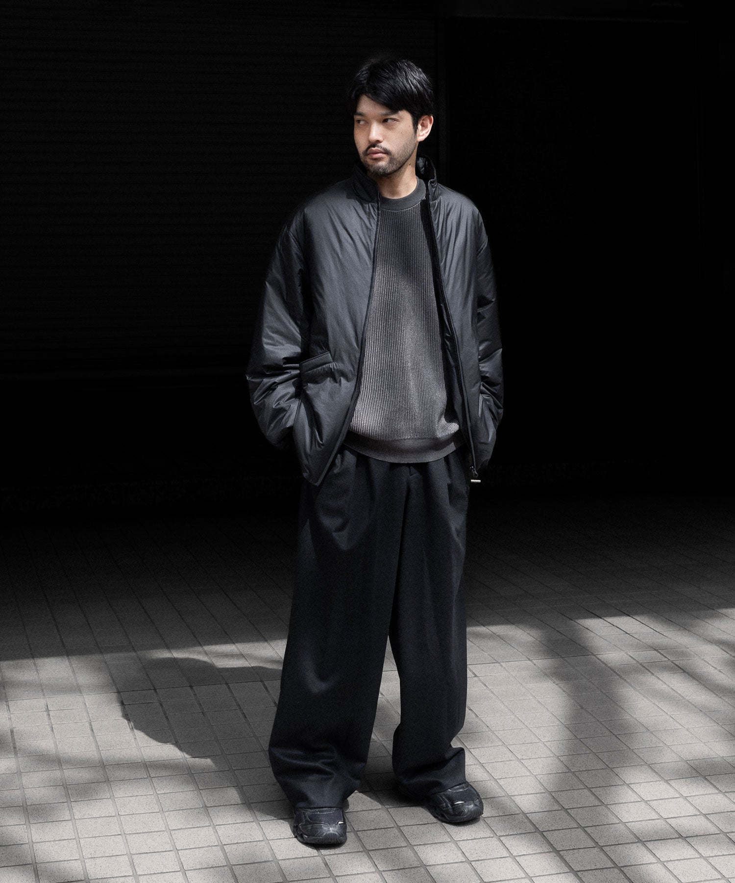 ssstein / シュタイン】W/CA BEAVER EASY WIDE TROUSERS - BLACK