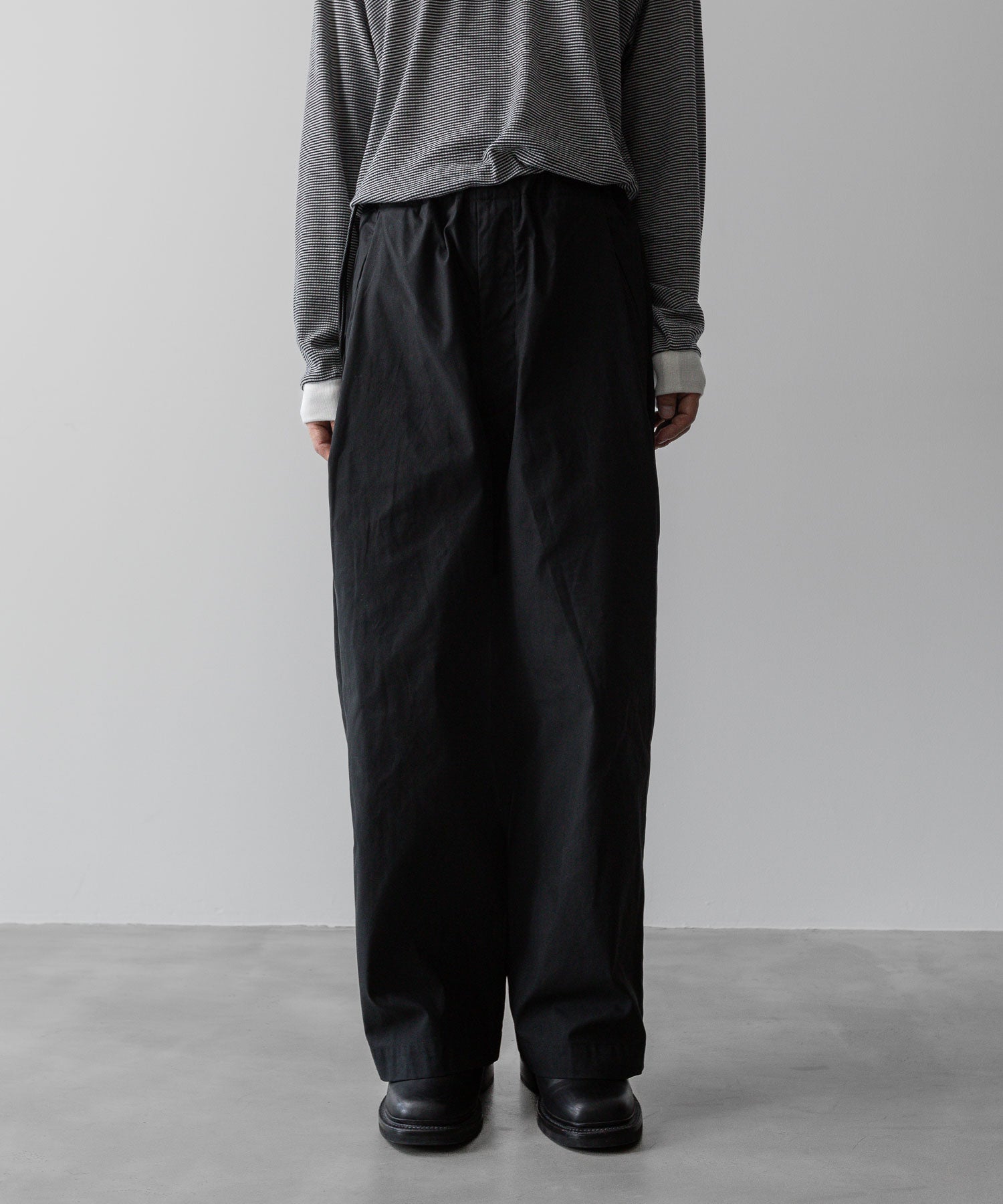 【ANTHEM A】COTTON TWILL NO-BRAINER PANTS - BLACK