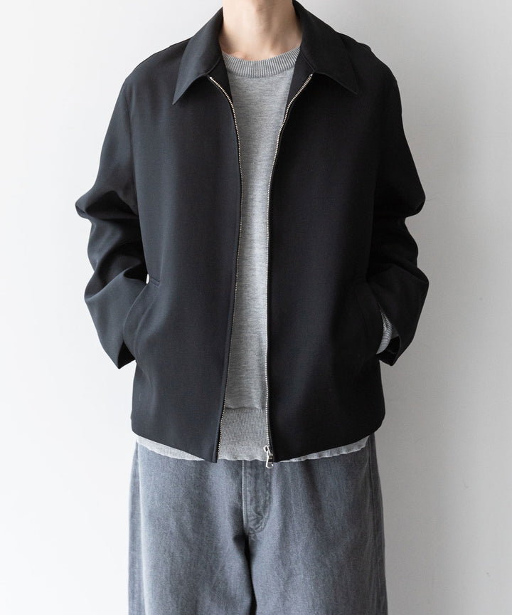 INTÉRIM インテリム 23AW PURE BLACK WOOL HARRINGTON JACKET - BLACK sessionセッション福岡セレクトショップ 公式通販サイト