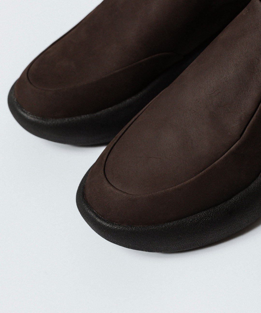 VEIN ヴェインのCOW LEATHER NUBUCK OVAL SOLE  TRAINER - BROWNの公式通販サイトsession福岡セレクトショップ