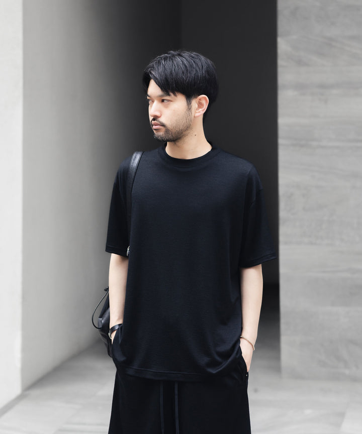 WWW ラッピンノットウールウェアS/S WIDE FIT T-SHIRTのBLACK 公式通販サイトsession福岡セレクトショップ