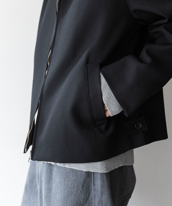 INTÉRIM インテリム 23AW PURE BLACK WOOL HARRINGTON JACKET - BLACK sessionセッション福岡セレクトショップ 公式通販サイト