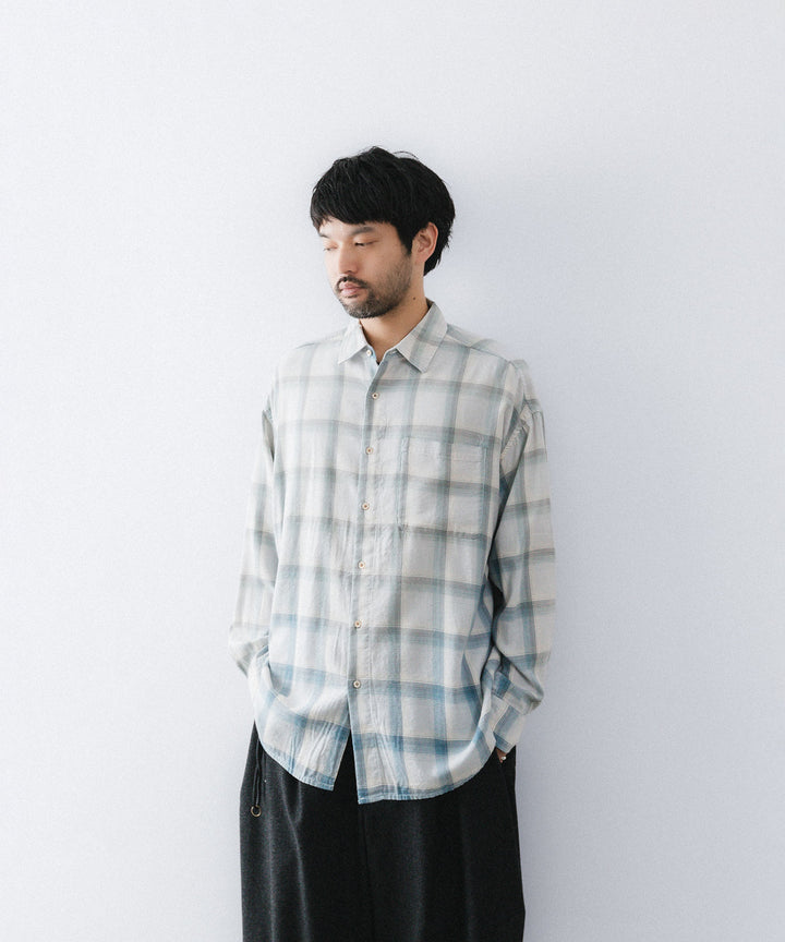 concause-コンコースのREGULAR COLLAR CHECK SHIRTのBLUE公式通販サイトsession福岡セレクトショップ