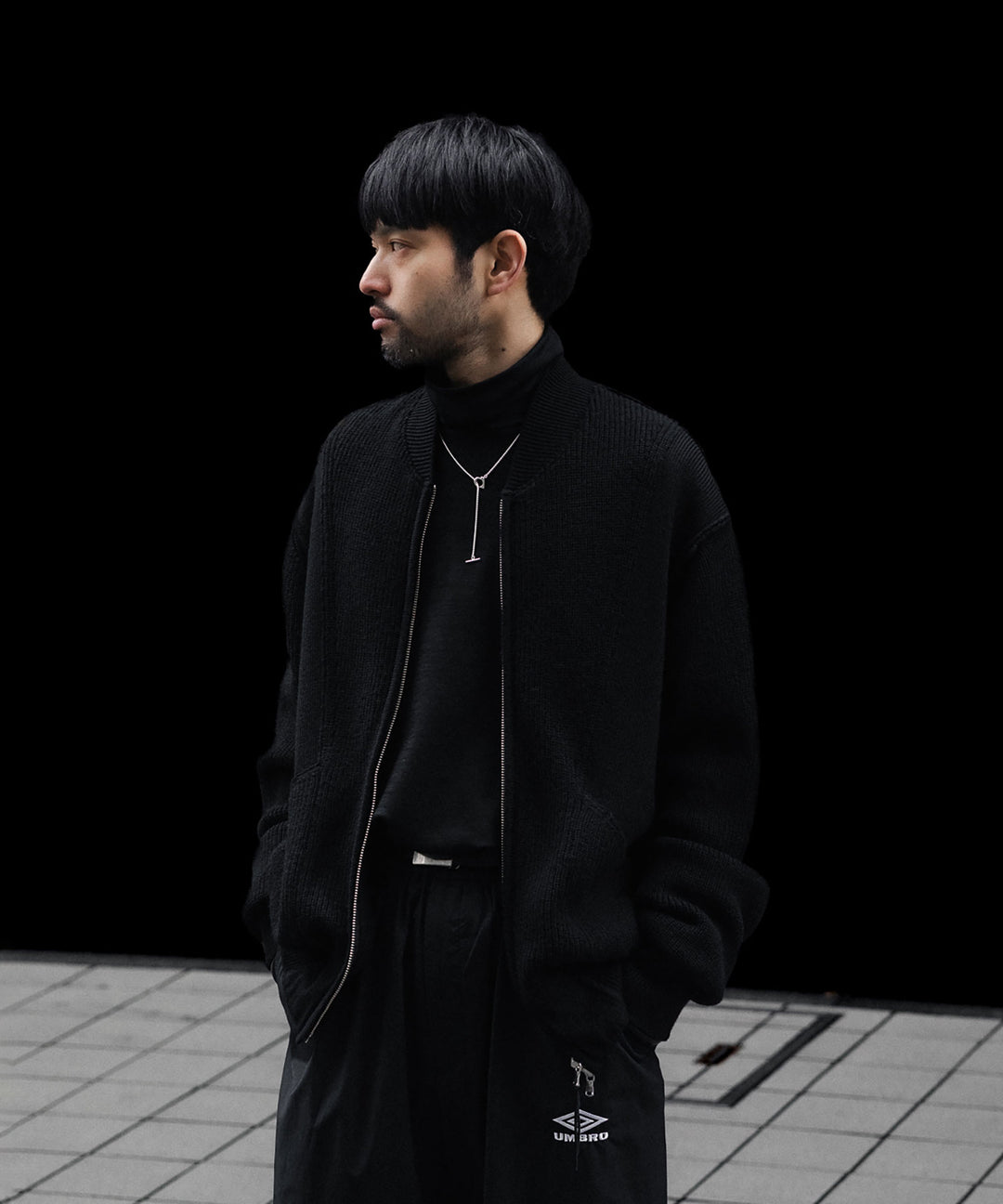 ANTHEM A アンセムエー BULKY WOOL KNIT ZIP BLOUSONのBLACK 公式通販サイトsession福岡セレクトショップ