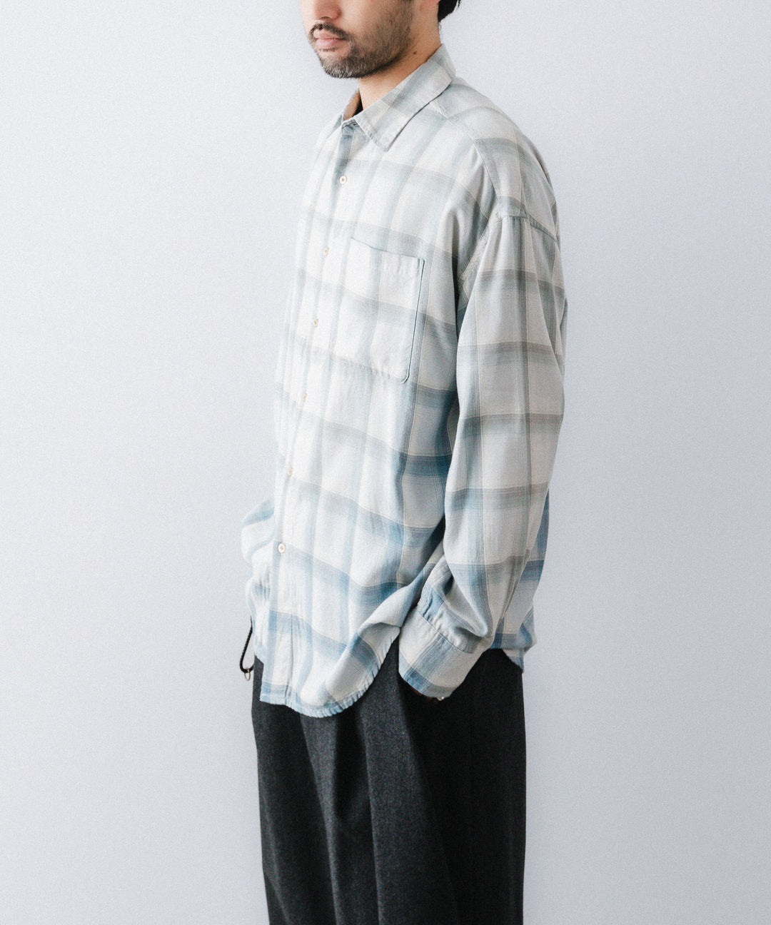 concause-コンコースのREGULAR COLLAR CHECK SHIRTのBLUE公式通販サイトsession福岡セレクトショップ