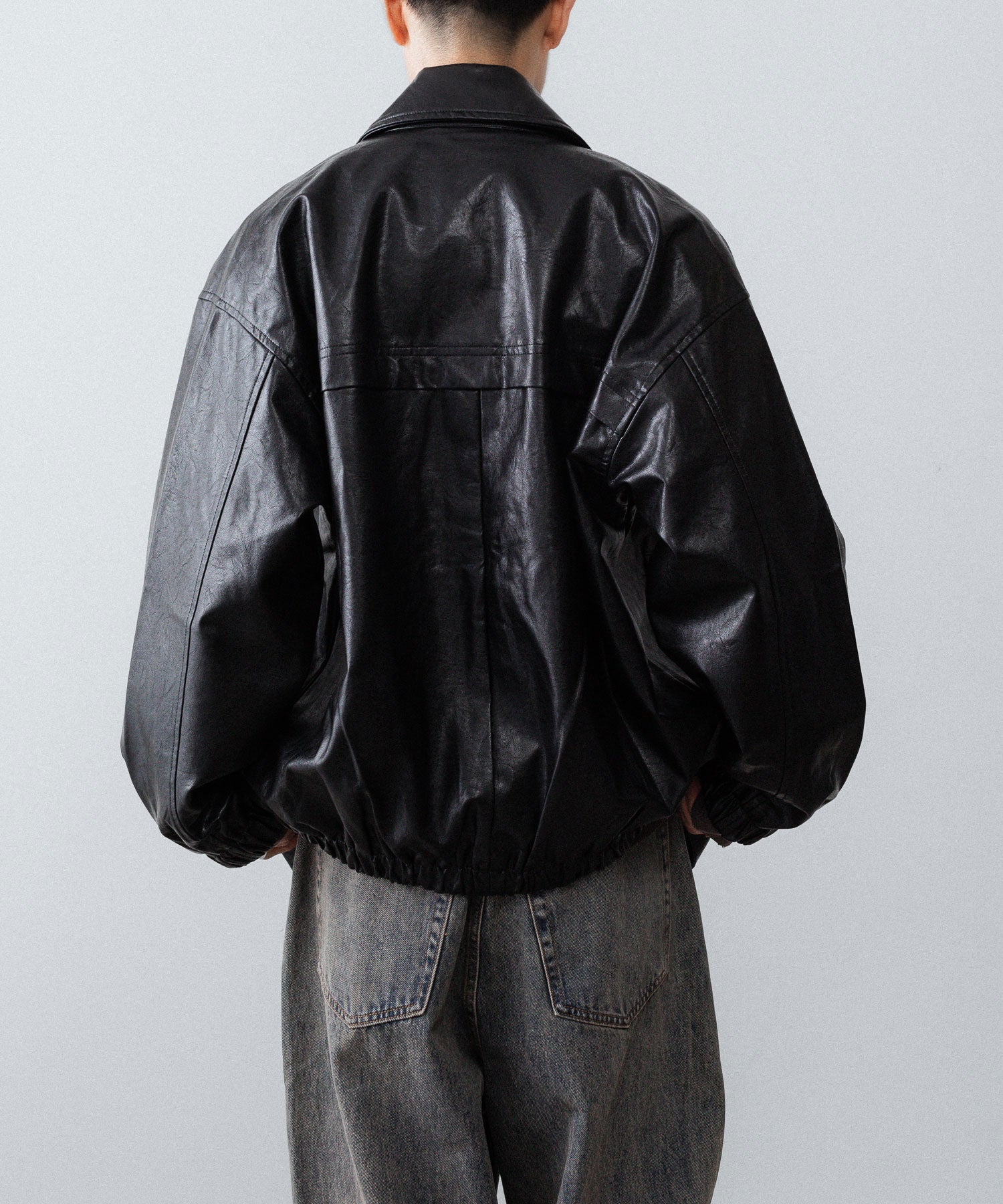 【CODA】BLACK SYNTHETIC LEATHER CLUB JACKET - BLACK