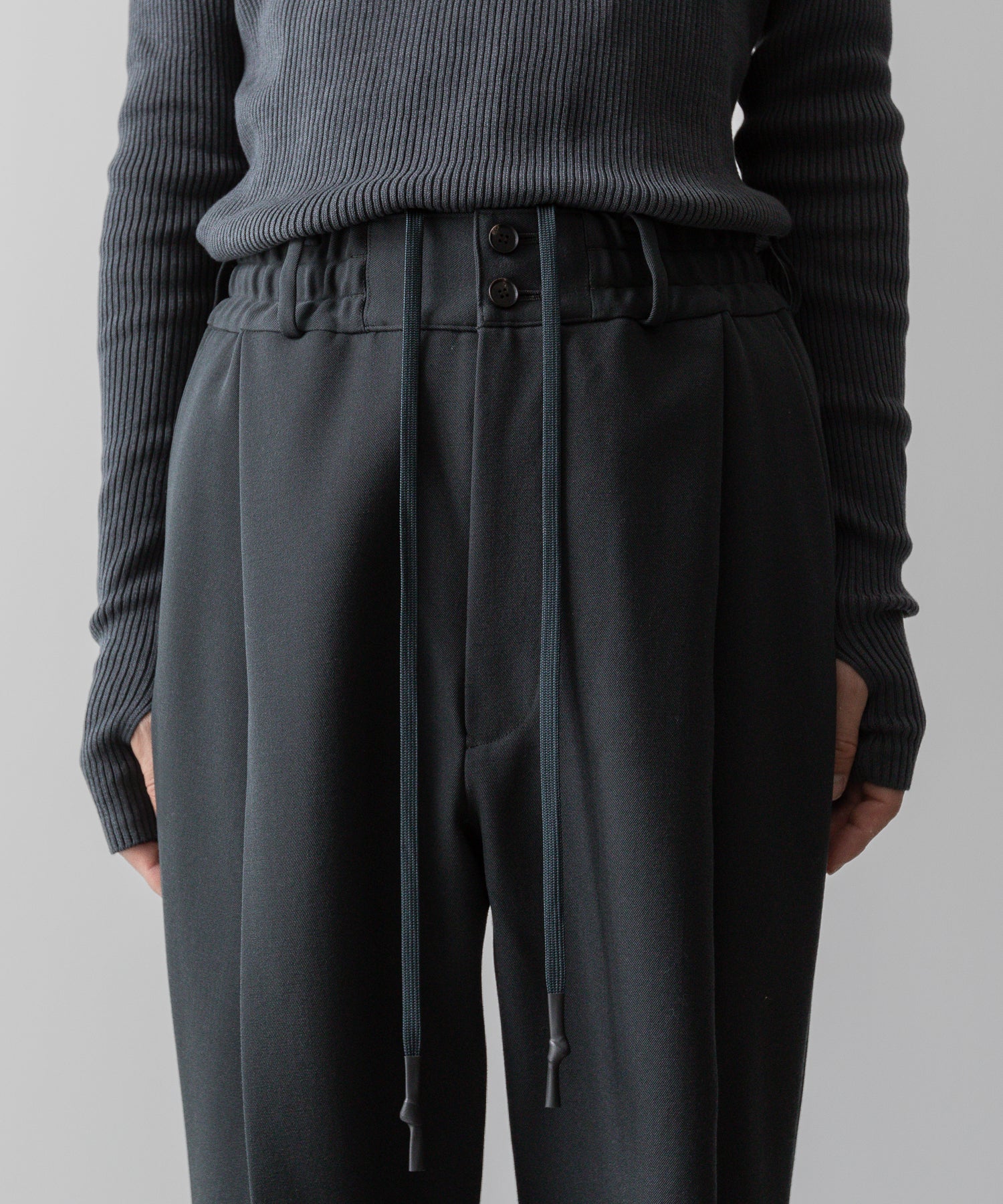 SUBLATIONS サブレーションズのHEAVY WOOL GABARDINE FLARE EASY TROUSERS - SLATE GREYの公式通販サイトsession福岡セレクトショップ