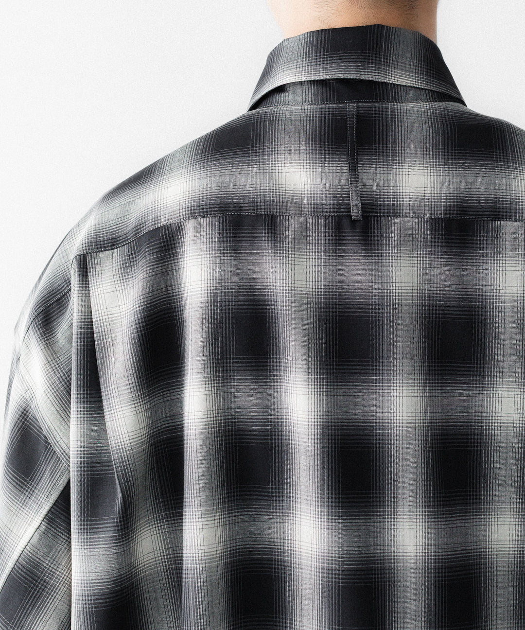SUBLATIONS-サブレーションズのWASHABLE WOOL OMBRE CHECK SHIRTのGRAN BLACK公式通販サイトsession福岡セレクトショップ