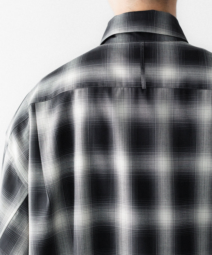SUBLATIONS-サブレーションズのWASHABLE WOOL OMBRE CHECK SHIRTのGRAN BLACK公式通販サイトsession福岡セレクトショップ