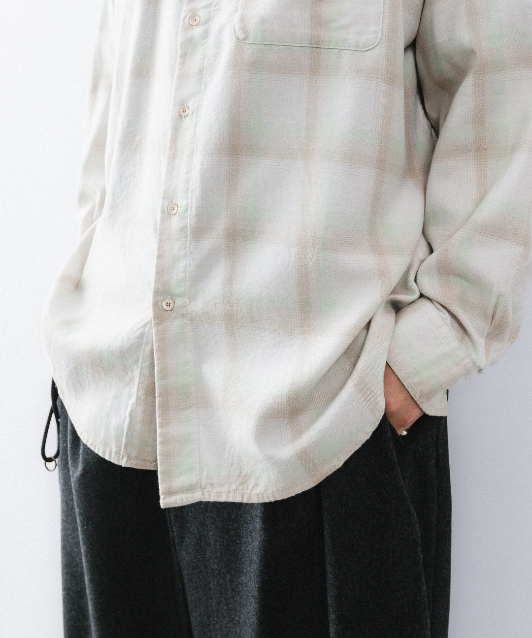 concause-コンコースのREGULAR COLLAR CHECK SHIRTのBEIGE公式通販サイトsession福岡セレクトショップ