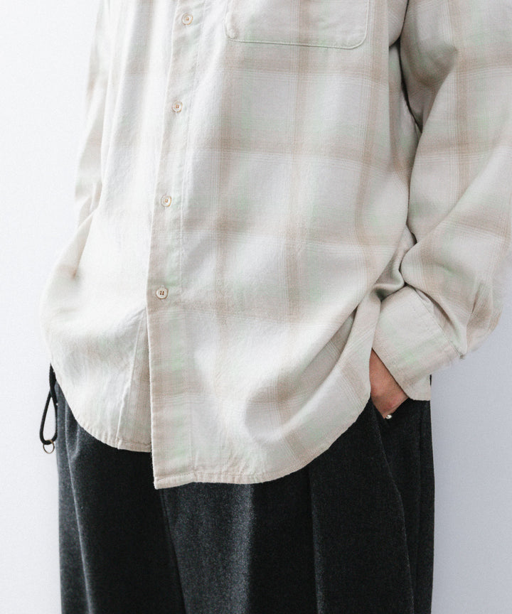 concause-コンコースのREGULAR COLLAR CHECK SHIRTのBEIGE公式通販サイトsession福岡セレクトショップ