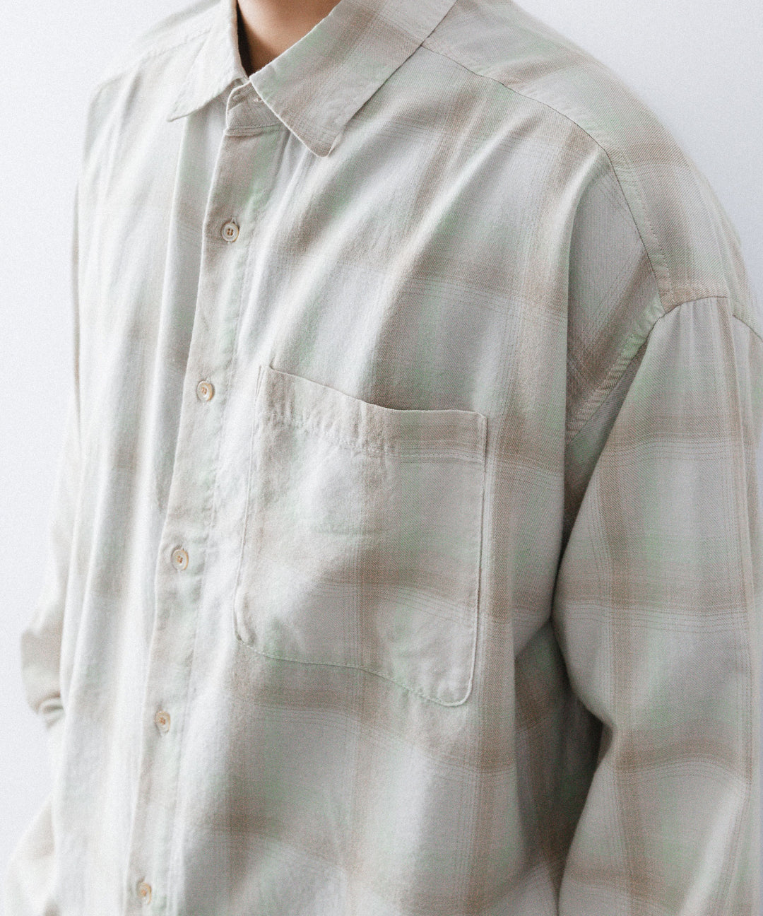 concause-コンコースのREGULAR COLLAR CHECK SHIRTのBEIGE公式通販サイトsession福岡セレクトショップ