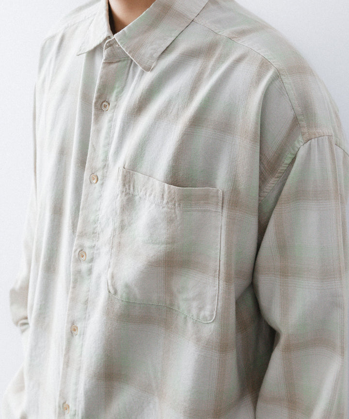 concause-コンコースのREGULAR COLLAR CHECK SHIRTのBEIGE公式通販サイトsession福岡セレクトショップ