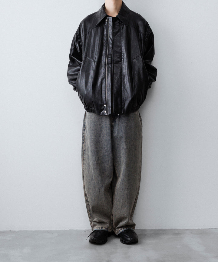【CODA】GREY ACID WASH EXTENDED CUT LUFT JEANS - GREY ACID WASH