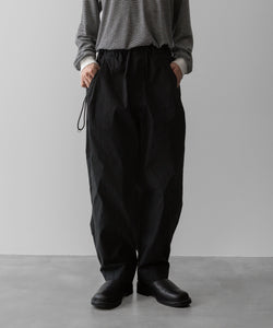 【ANTHEM A】COTTON TWILL NO-BRAINER PANTS - BLACK