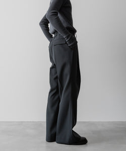 SUBLATIONS サブレーションズのHEAVY WOOL GABARDINE FLARE EASY TROUSERS - SLATE GREYの公式通販サイトsession福岡セレクトショップ