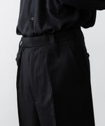 画像をギャラリービューアに読み込む, INTÉRIM インテリム MILITARY WOOL SERGE 1-TUCK FRENCH ARMY WIDE TAPERED TROUSERのBLACK 公式通販サイトsession福岡セレクトショップ
