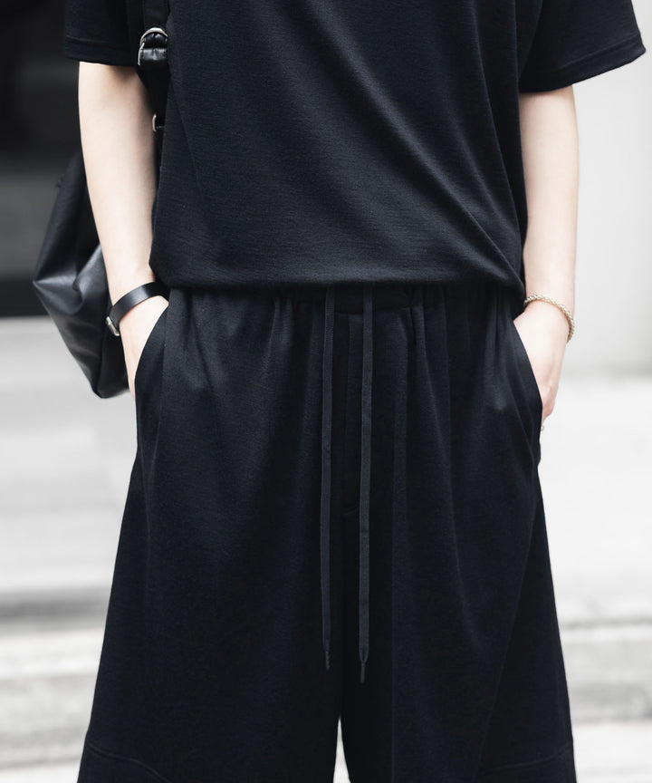 WWW WRAPINKNOT wool wearのWIDE SHORTSのBLACK 公式通販サイトsession福岡セレクトショップ