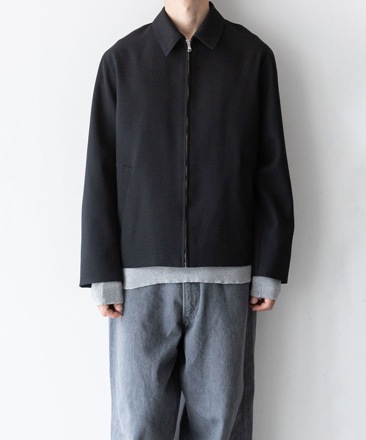 INTÉRIM インテリム 23AW PURE BLACK WOOL HARRINGTON JACKET - BLACK sessionセッション福岡セレクトショップ 公式通販サイト
