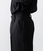 画像をギャラリービューアに読み込む, INTÉRIM インテリム MILITARY WOOL SERGE 1-TUCK FRENCH ARMY WIDE TAPERED TROUSERのBLACK 公式通販サイトsession福岡セレクトショップ
