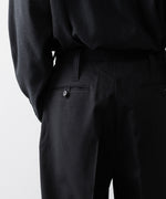 画像をギャラリービューアに読み込む, INTÉRIM インテリム MILITARY WOOL SERGE 1-TUCK FRENCH ARMY WIDE TAPERED TROUSERのBLACK 公式通販サイトsession福岡セレクトショップ
